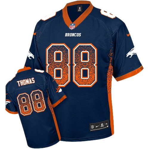 Men's Elite Demaryius Thomas Nike Jersey Navy Blue - #88 Drift Fashion NFL Denver Broncos